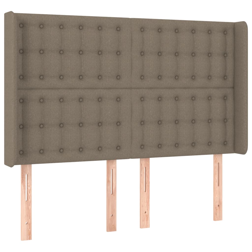 Letto a Molle con Materasso e LED Tortora 140x200 cm in Tessuto | homemem39