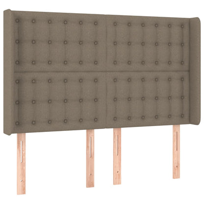 Letto a Molle con Materasso e LED Tortora 140x200 cm in Tessuto | homemem39