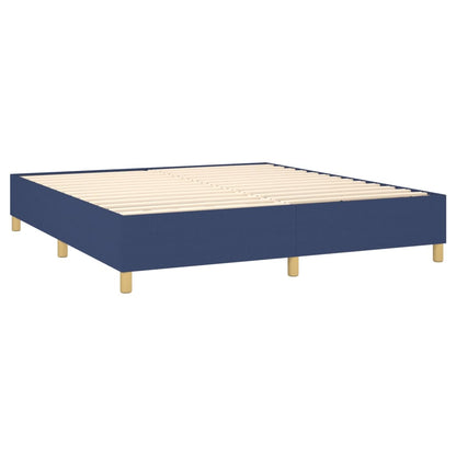 Letto a Molle con Materasso e LED Blu 160x200 cm in Tessuto - homemem39