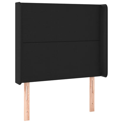 Giroletto a Molle con Materasso e LED Nero 90x190 cm Similpelle | homemem39