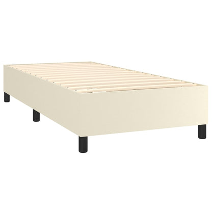 Giroletto a Molle con Materasso e LED Crema 90x200cm Similpelle | homemem39