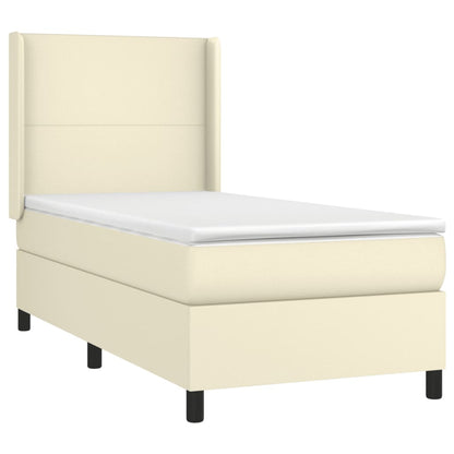Giroletto a Molle con Materasso e LED Crema 100x200 cm