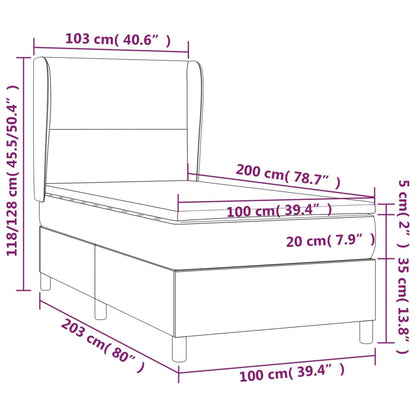 Giroletto a Molle con Materasso e LED Crema 100x200 cm | homemem39