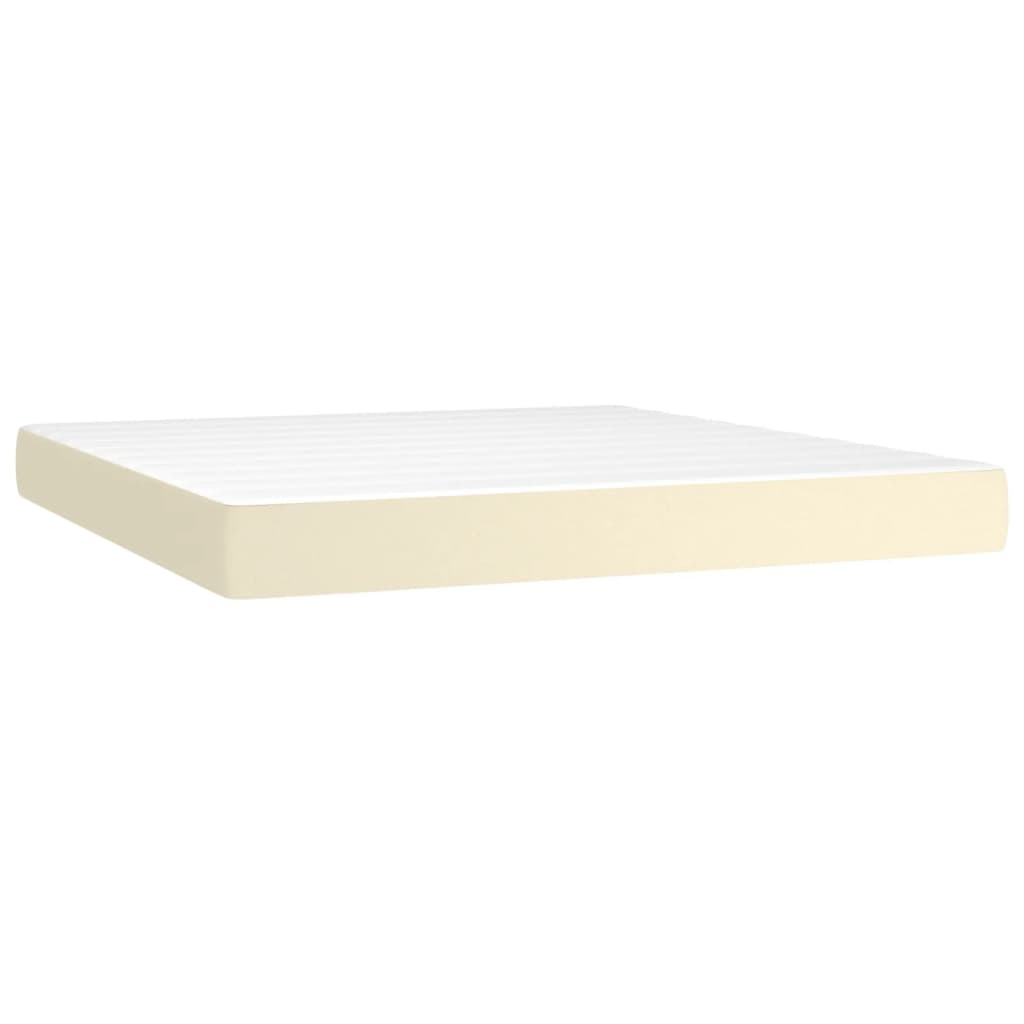 Giroletto a Molle con Materasso e LED Crema 160x200 cm