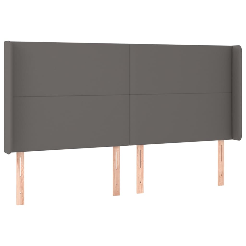 Giroletto Molle con Materasso e LED Grigio 160x200cm Similpelle | homemem39