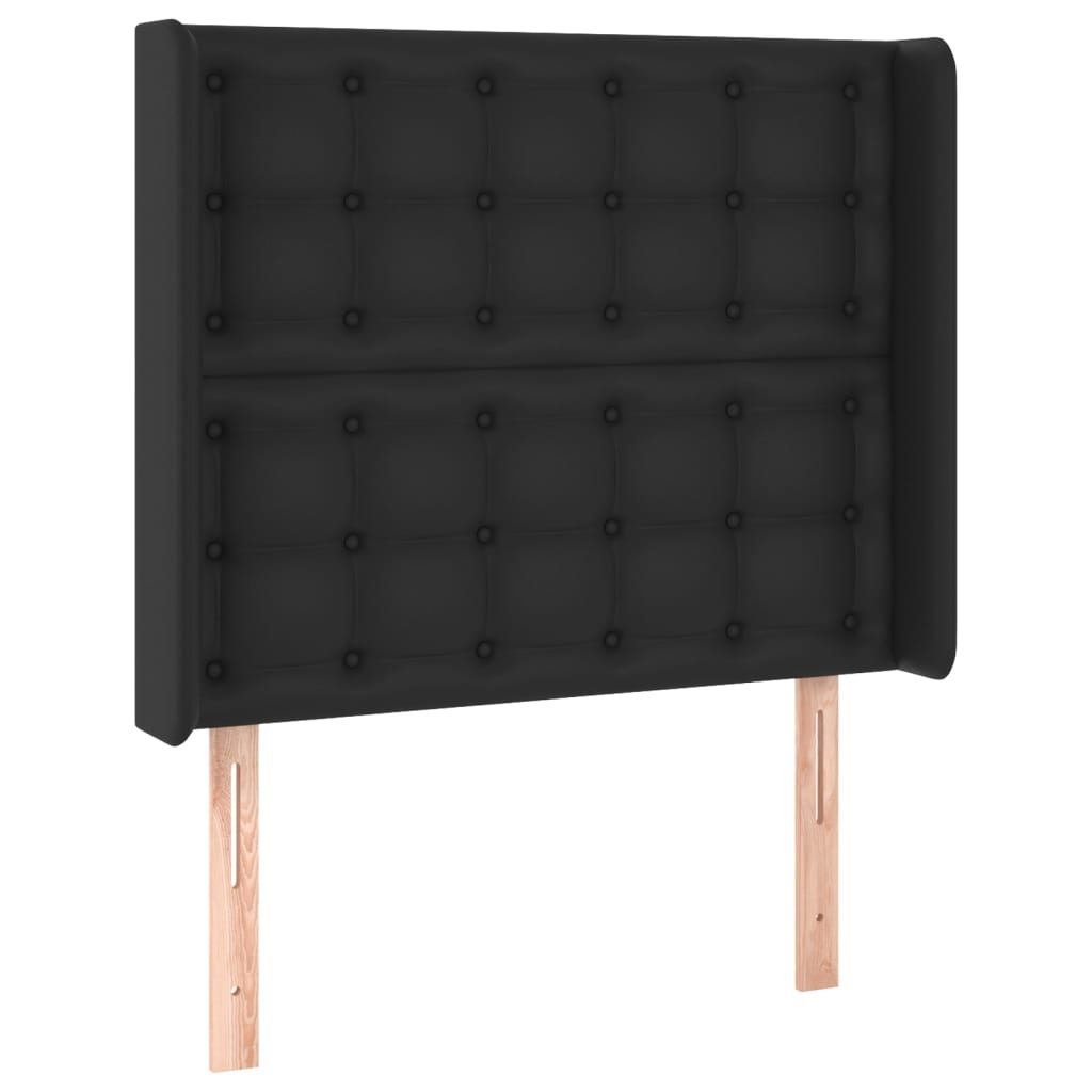 Giroletto a Molle con Materasso e LED Nero 90x190 cm Similpelle - homemem39