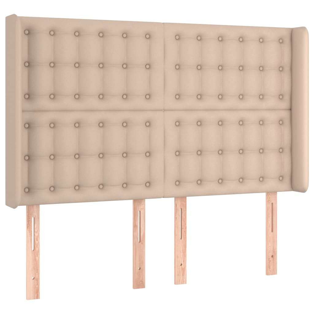 Giroletto Molle Materasso e LED Cappuccino 140x200cm Similpelle - homemem39