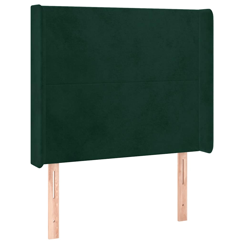 Letto a Molle con Materasso e LED Verde Scuro 90x190 cm Velluto | homemem39