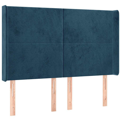 Letto a Molle con Materasso e LED Blu Scuro 140x200 cm