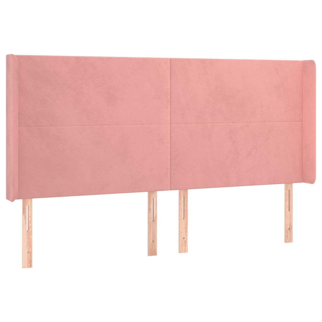 Letto a Molle con Materasso e LED Rosa 180x200 cm in Velluto