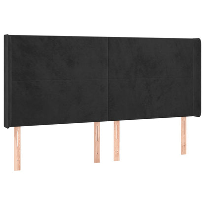 Letto a Molle con Materasso e LED Nero 200x200 cm in Velluto | homemem39