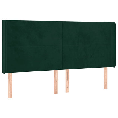 Letto a Molle con Materasso e LED Verde Scuro 200x200cm Velluto | homemem39