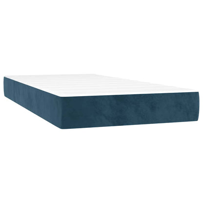 Letto a Molle con Materasso e LED Blu Scuro 200x200 cm | homemem39