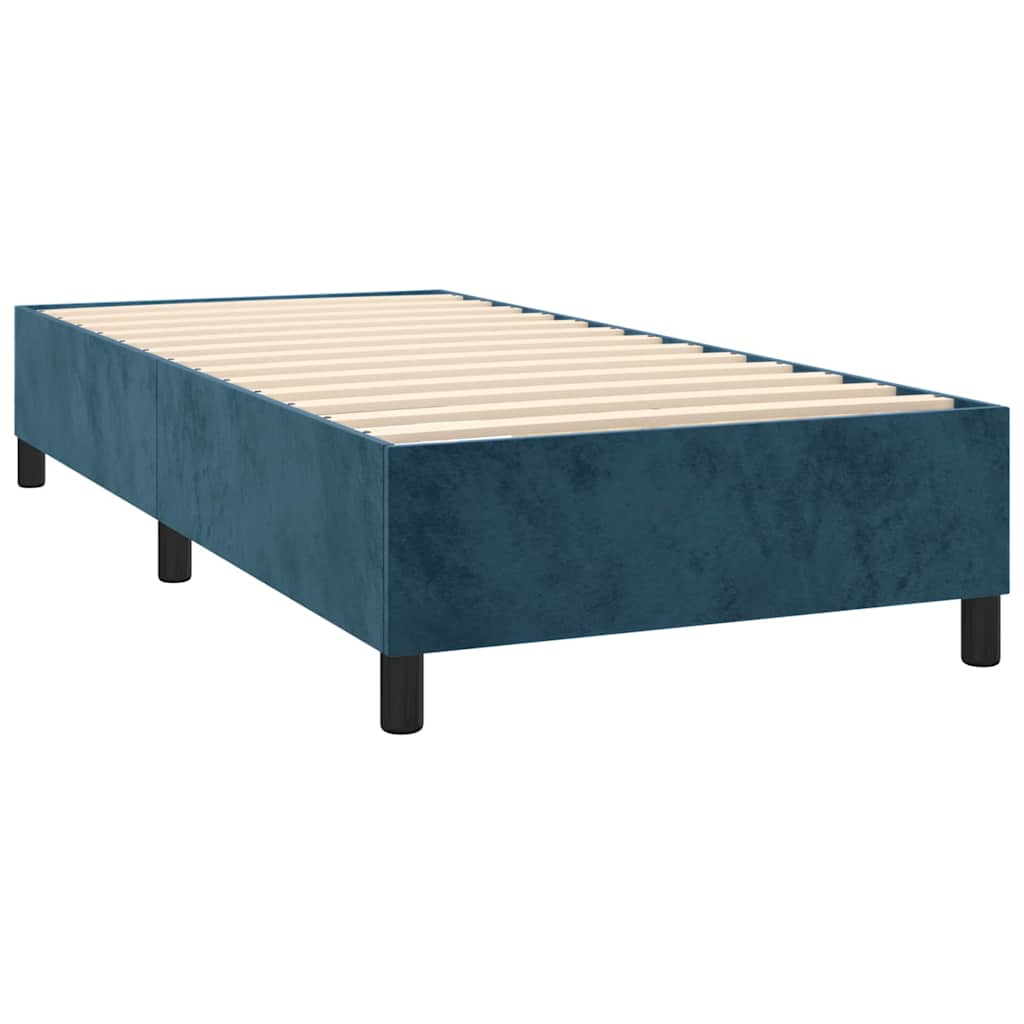 Letto a Molle con Materasso e LED Blu Scuro 100x200 cm | homemem39