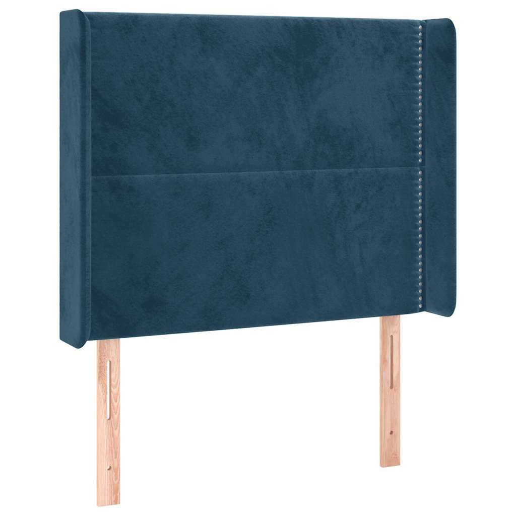 Letto a Molle con Materasso e LED Blu Scuro 100x200 cm | homemem39