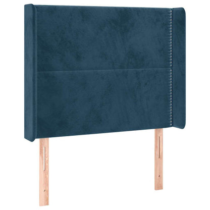 Letto a Molle con Materasso e LED Blu Scuro 100x200 cm | homemem39