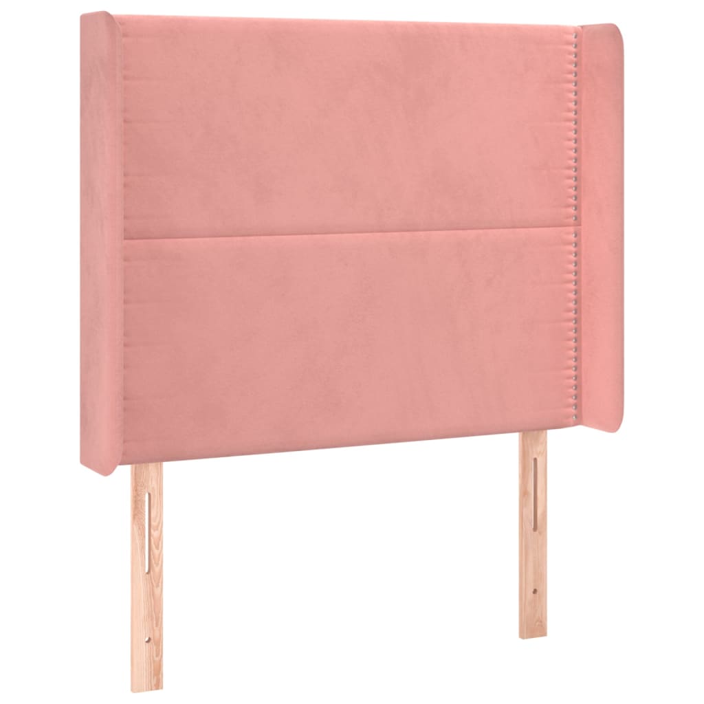 Letto a Molle con Materasso e LED Rosa 100x200 cm in Velluto | homemem39