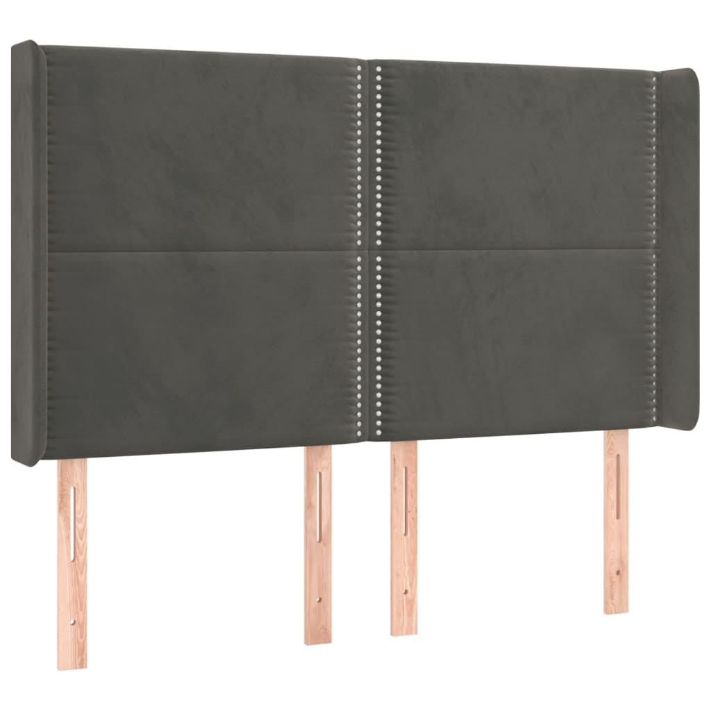 Letto a Molle con Materasso e LED Grigio Scuro 140x190 cm | homemem39