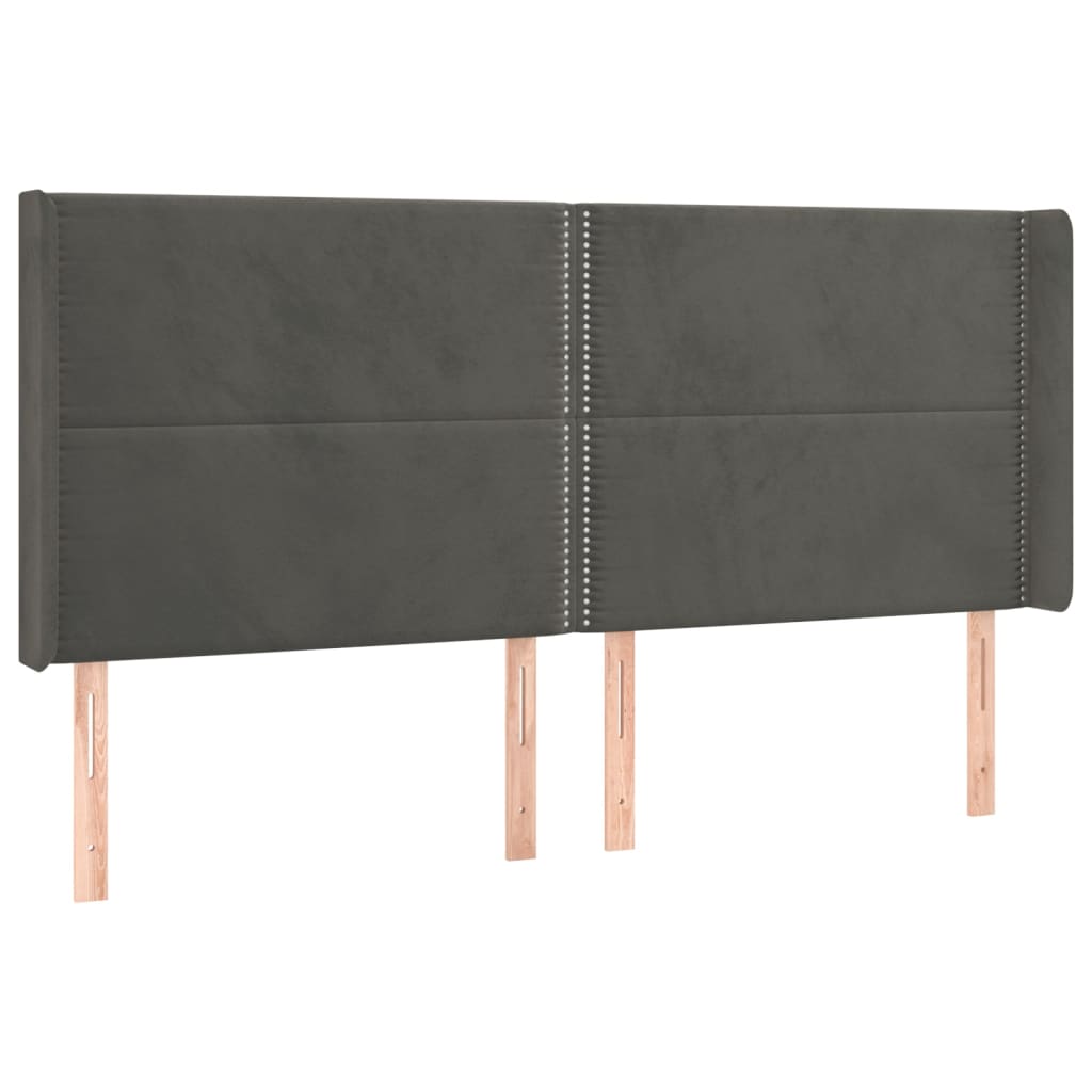 Letto a Molle con Materasso e LED Grigio Scuro 160x200 cm | homemem39