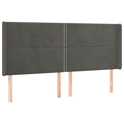 Letto a Molle con Materasso e LED Grigio Scuro 160x200 cm | homemem39