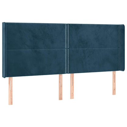 Letto a Molle con Materasso e LED Blu Scuro 160x200 cm | homemem39