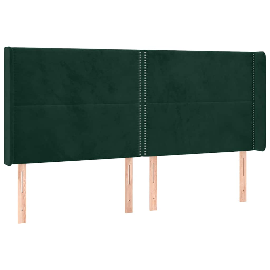 Letto a Molle con Materasso e LED Verde Scuro 200x200cm Velluto | homemem39