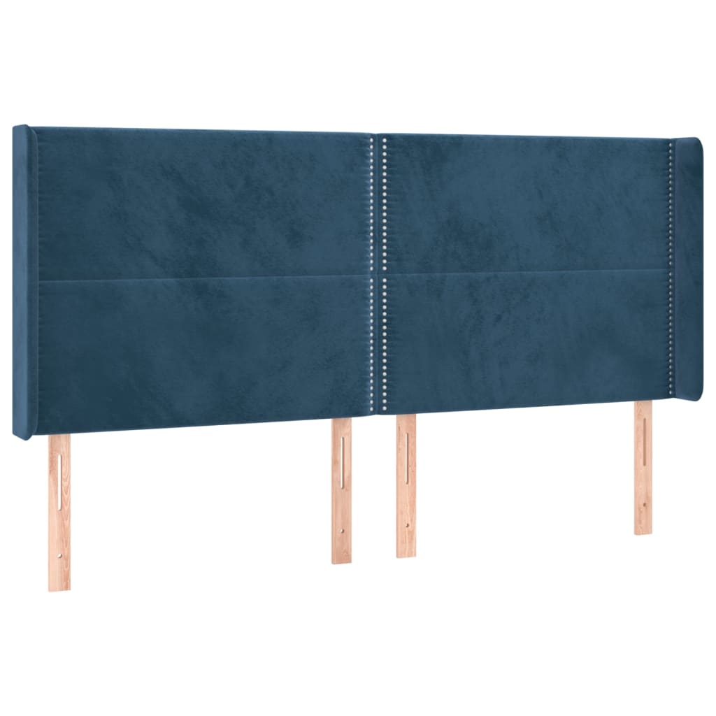 Letto a Molle con Materasso e LED Blu Scuro 200x200 cm | homemem39