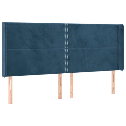 Letto a Molle con Materasso e LED Blu Scuro 200x200 cm | homemem39