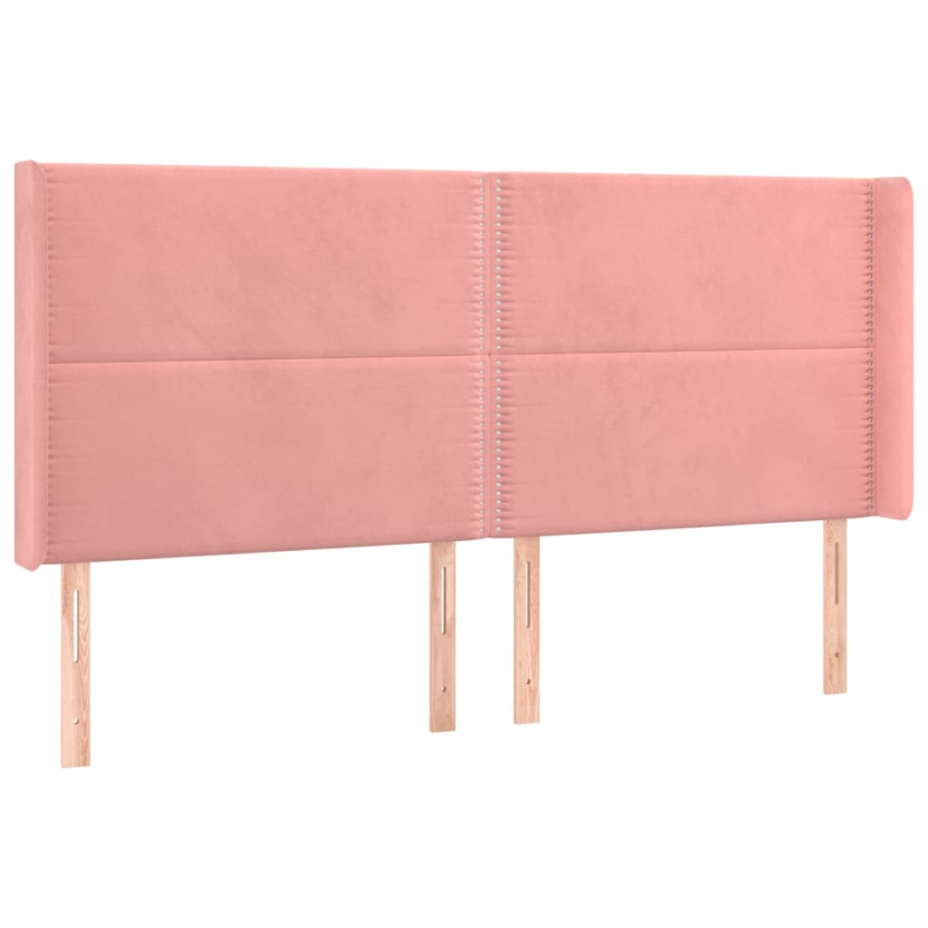 Letto a Molle con Materasso e LED Rosa 200x200 cm in Velluto | homemem39
