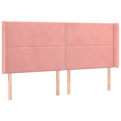 Letto a Molle con Materasso e LED Rosa 200x200 cm in Velluto | homemem39