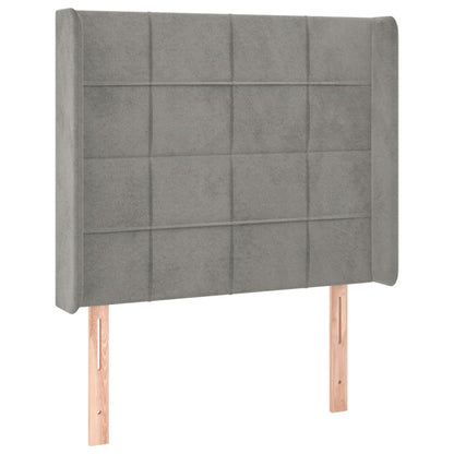 Letto a Molle Materasso e LED Grigio Chiaro 80x200 cm Velluto | homemem39