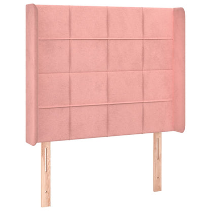 Letto a Molle con Materasso e LED Rosa 80x200 cm in Velluto - homemem39