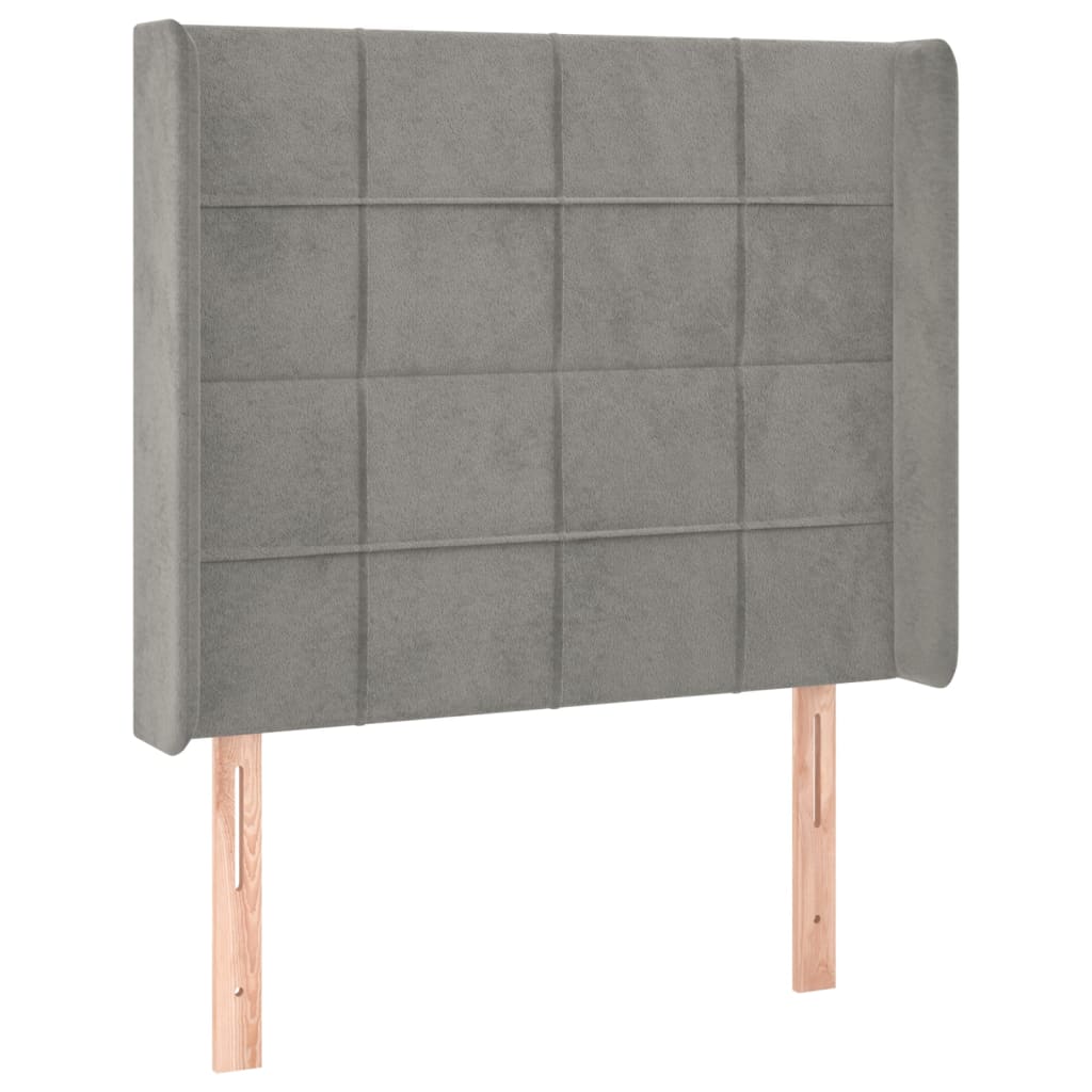 Letto a Molle Materasso e LED Grigio Chiaro 100x200 cm Velluto - homemem39