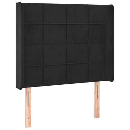 Letto a Molle con Materasso e LED Nero 100x200 cm in Velluto