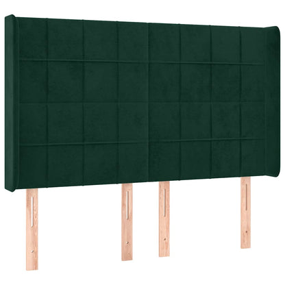 Letto a Molle con Materasso e LED Verde Scuro 140x190cm Velluto | homemem39