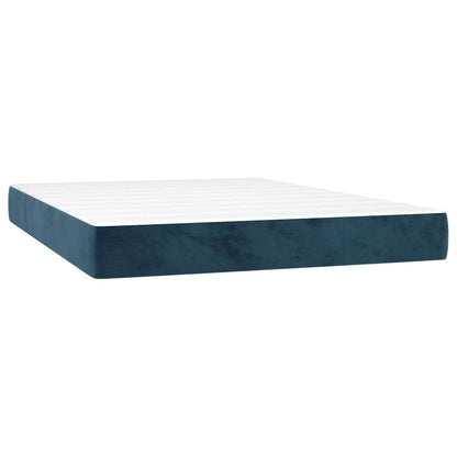 Letto a Molle con Materasso e LED Blu Scuro 140x190 cm | homemem39