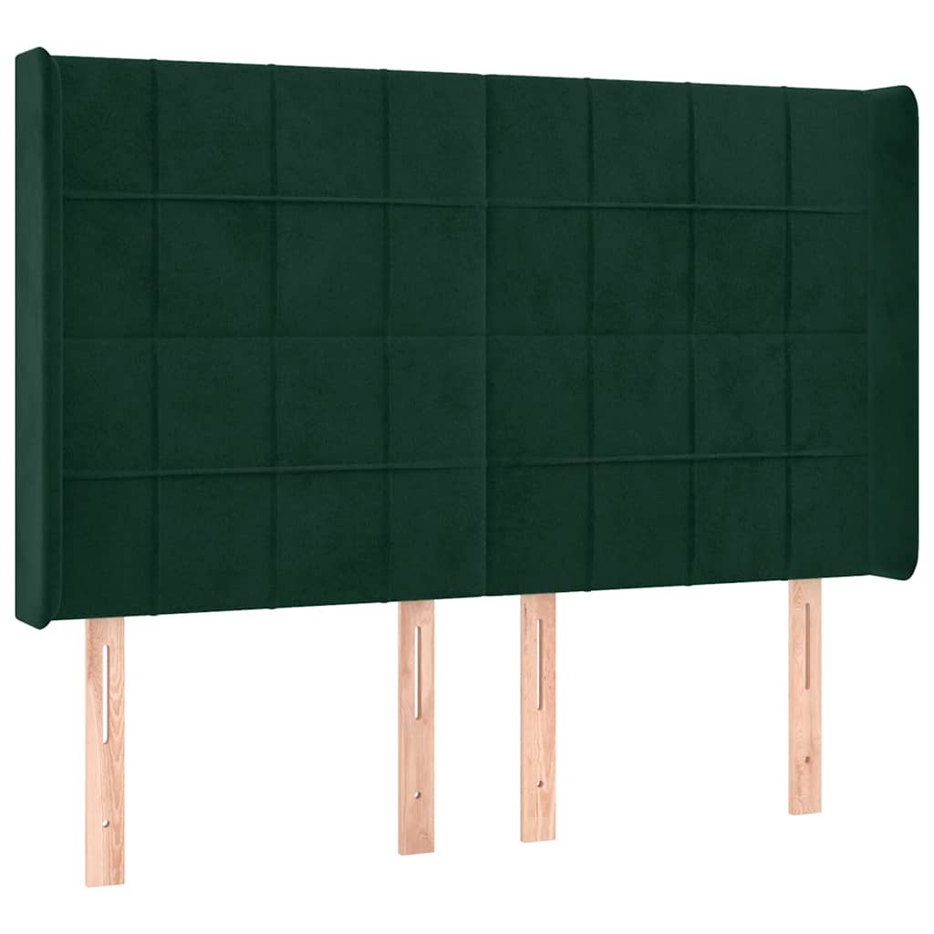 Letto a Molle con Materasso e LED Verde Scuro 140x200cm Velluto | homemem39