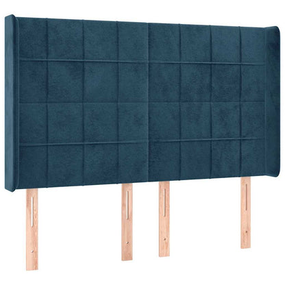 Letto a Molle con Materasso e LED Blu Scuro 140x200 cm
