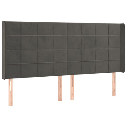 Letto a Molle con Materasso e LED Grigio Scuro 160x200 cm | homemem39