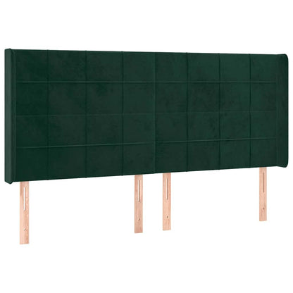 Letto a Molle con Materasso e LED Verde Scuro 160x200cm Velluto | homemem39