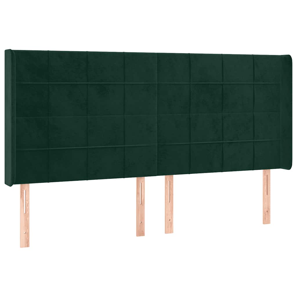 Letto a Molle con Materasso e LED Verde Scuro 180x200cm Velluto | homemem39