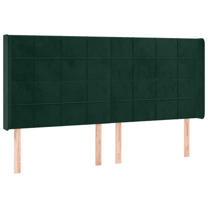 Letto a Molle con Materasso e LED Verde Scuro 180x200cm Velluto | homemem39