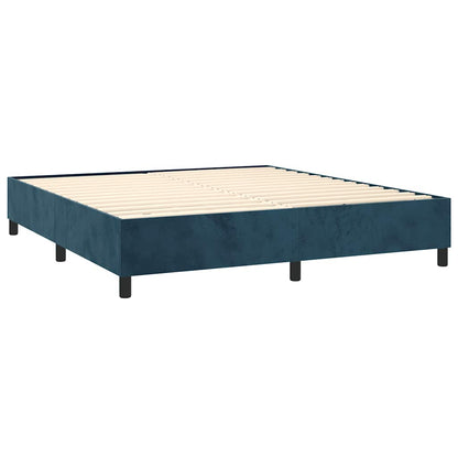 Letto a Molle con Materasso e LED Blu Scuro 180x200 cm | homemem39