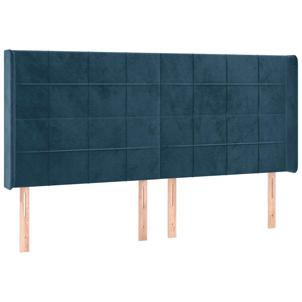 Letto a Molle con Materasso e LED Blu Scuro 180x200 cm | homemem39