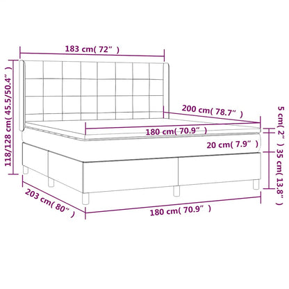 Letto a Molle con Materasso e LED Blu Scuro 180x200 cm | homemem39