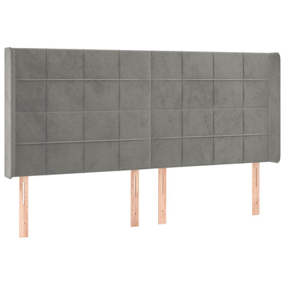 Letto a Molle Materasso e LED Grigio Chiaro 200x200 cm Velluto | homemem39