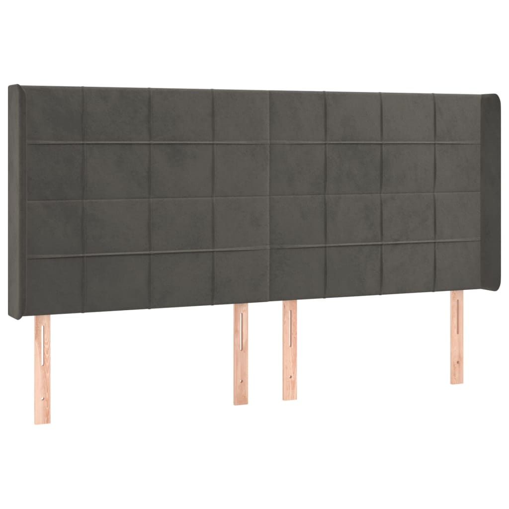 Letto a Molle con Materasso e LED Grigio Scuro 200x200 cm | homemem39