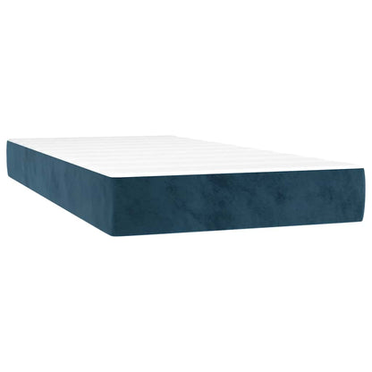 Letto a Molle con Materasso e LED Blu Scuro 200x200 cm | homemem39