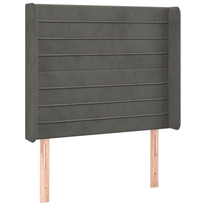 Letto a Molle con Materasso e LED Grigio Scuro 80x200cm Velluto | homemem39