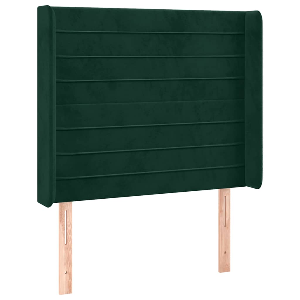 Letto a Molle con Materasso e LED Verde Scuro 90x200cm Velluto | homemem39